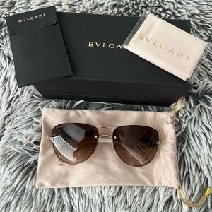 Bulgari Brown Sunglasses Elegant UV Protection